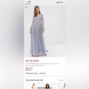 Long sleeve maxi evening gown ASOS